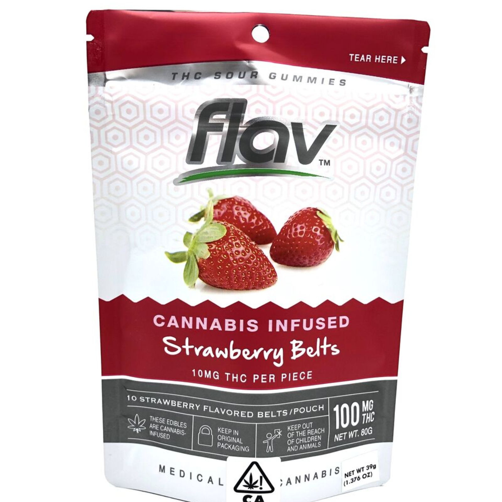 Flav Strawberry Belts 100mg 10Pack Leafly